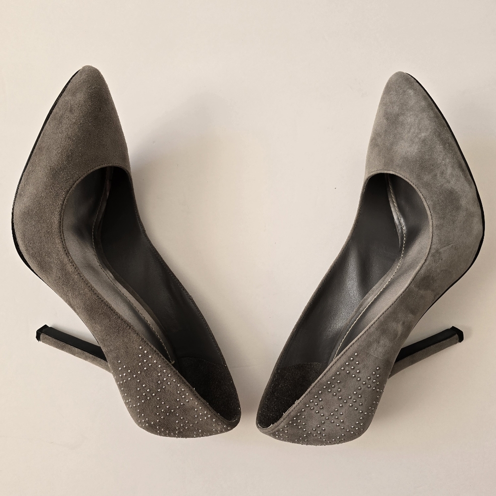 BCBGeneration Women’s Gray Suede Pumps Pensil Heels - Picture 4 of 13